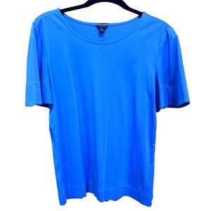 Ann Taylor Blue Flutter Sleeve Top Blue Size S